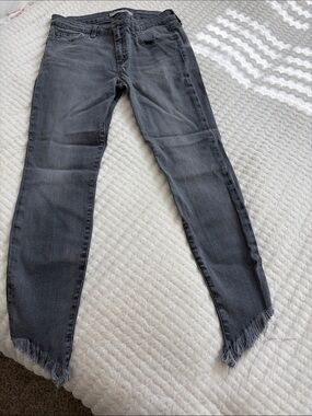 Joe's Jeans Charcoal Black Skinny Jeans with Frayed Hem